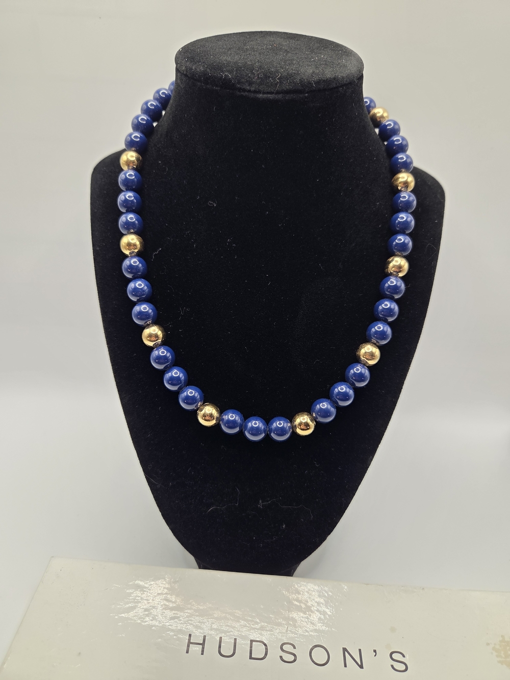 Napier Blue and Gold Bead Necklace